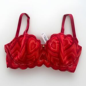 Adore Me Red Heart Bra NWT Size 34DD
